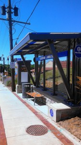 Southbound stop on the west side of North Oak